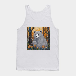 Folk Art Teddy in the woods Tank Top